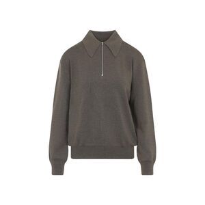 PHOEBE PHILO Women's Zip Neck Knit Sweater Women TAUPE T-Shirts & Tops